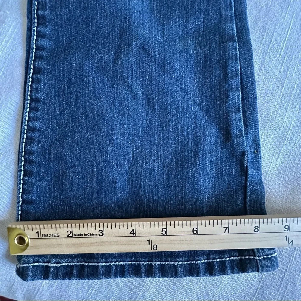 Earl Jean Jeans Womens 7 Blue Bootcut Embellished Rhinestone Denim Studded Bling